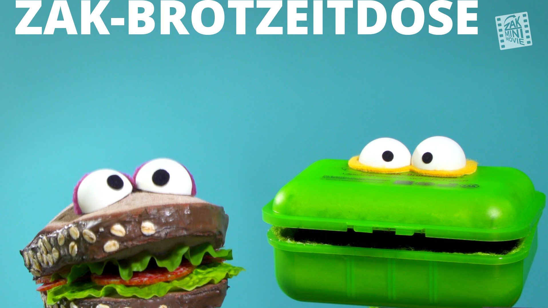 Titelbild eines Videos für die ZAK Brotzeitdose mit einer Brotzeitdose und einem belegten Semmel