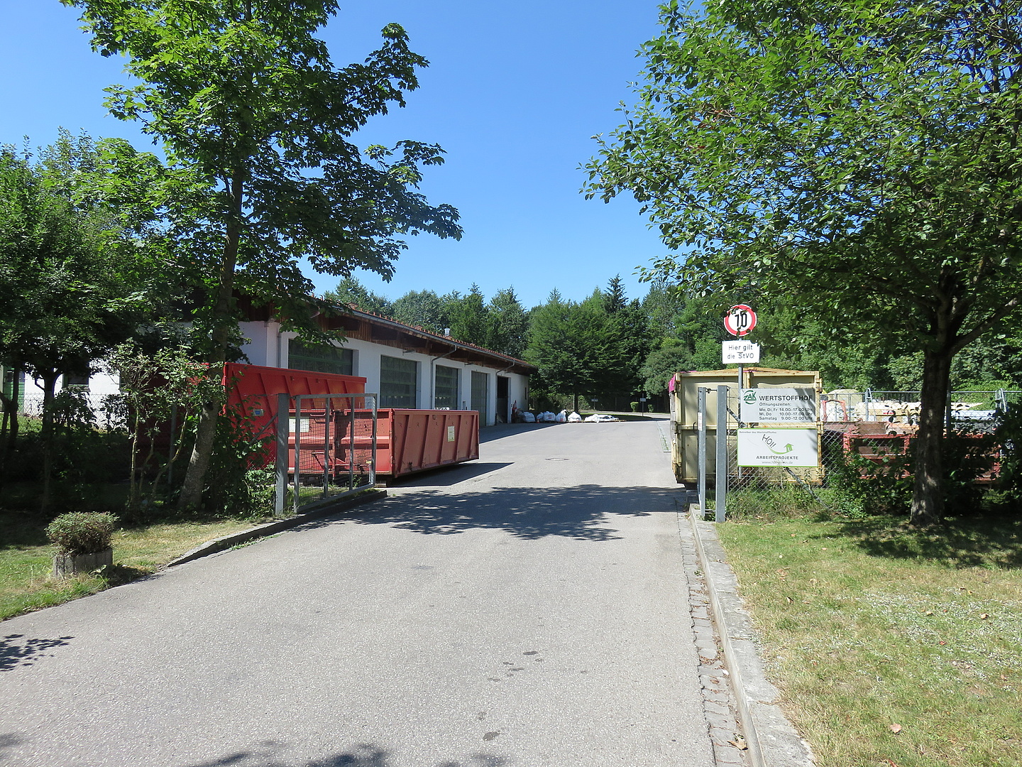 Einfahrt des Wertstoffhofs Kempten Schumacherring