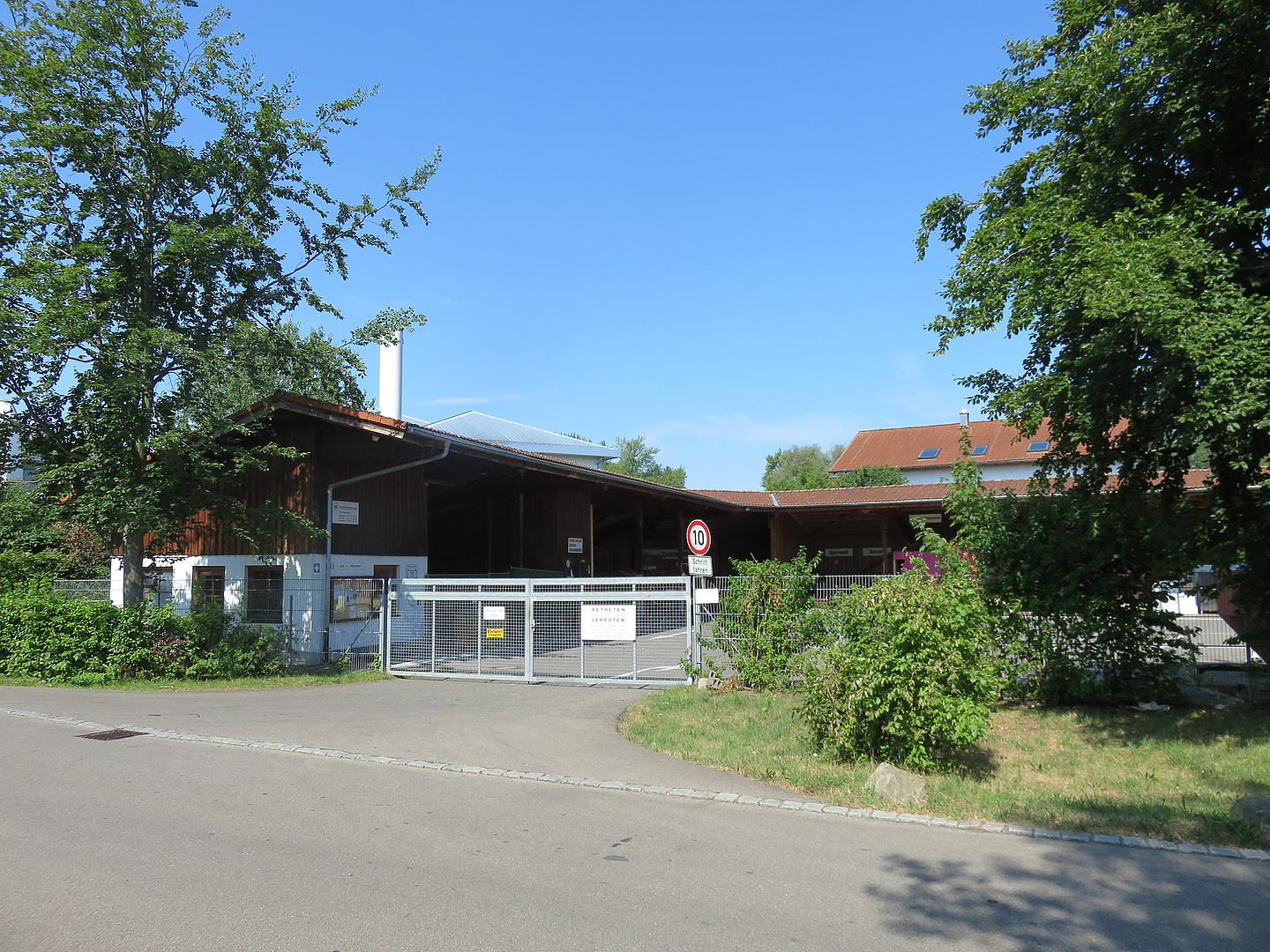 Einfahrt zum Wertstoffhof in Wasserburg